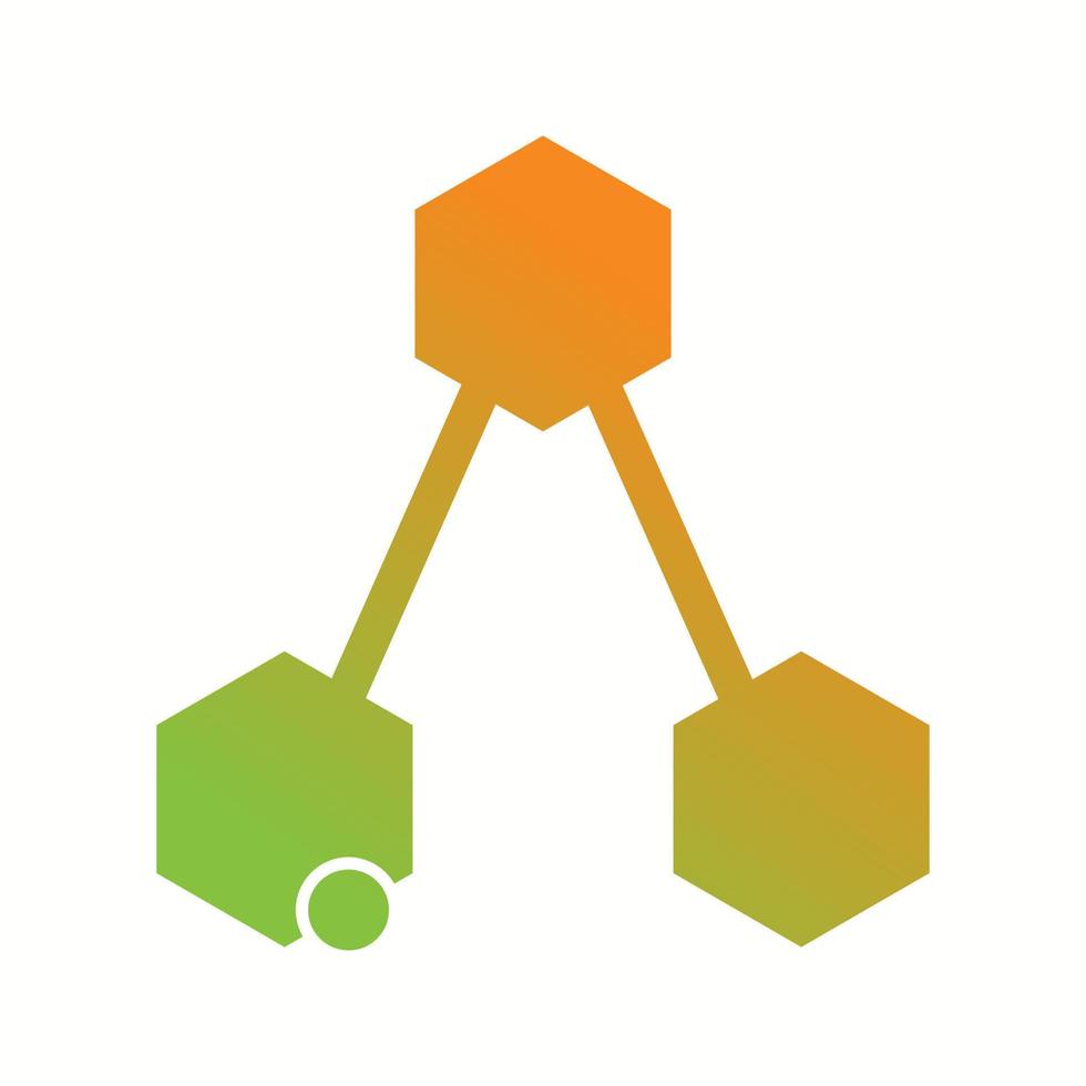 Unique Chemical Structure II Vector Glyph Icon