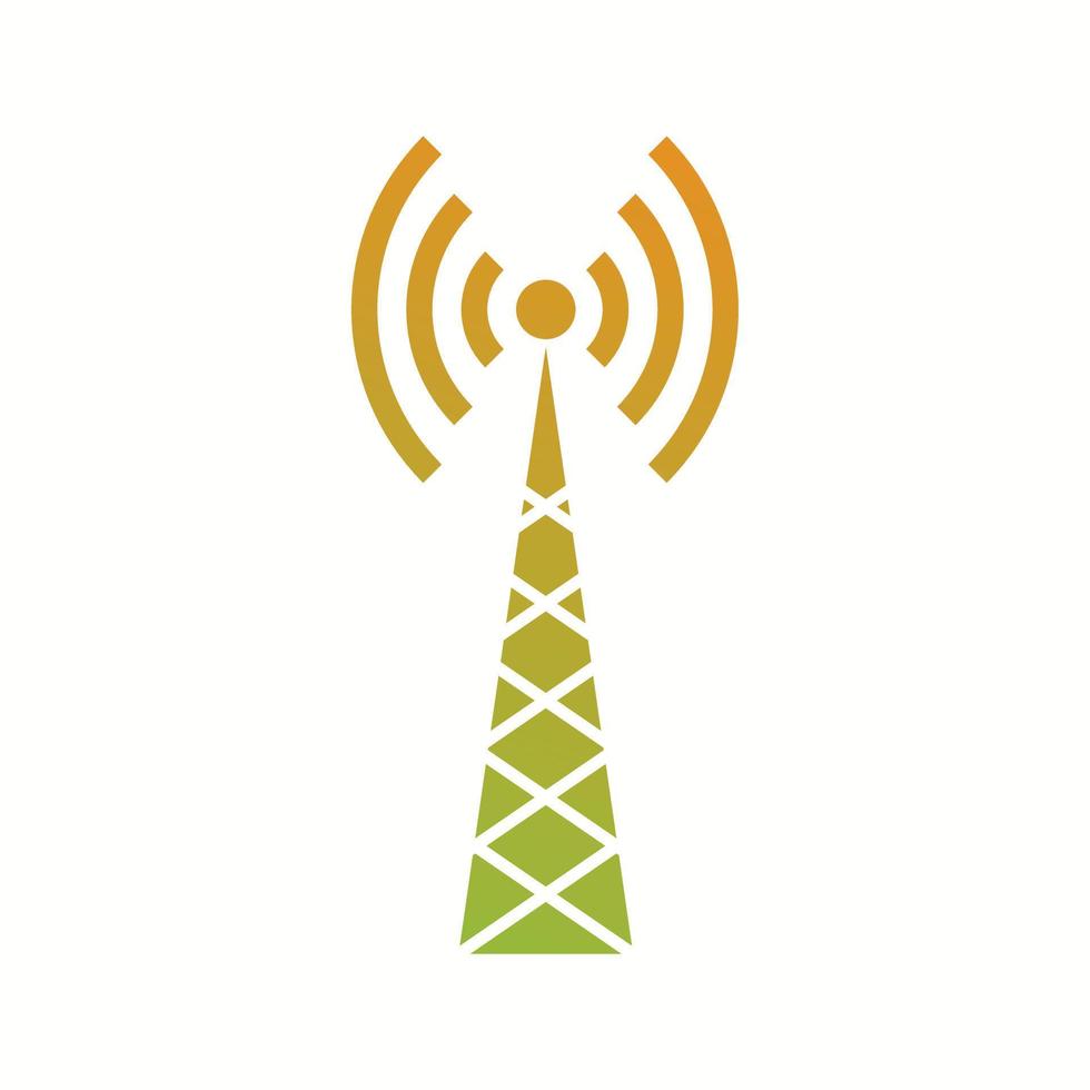 icono de glifo de vector de torre de telecomunicaciones único