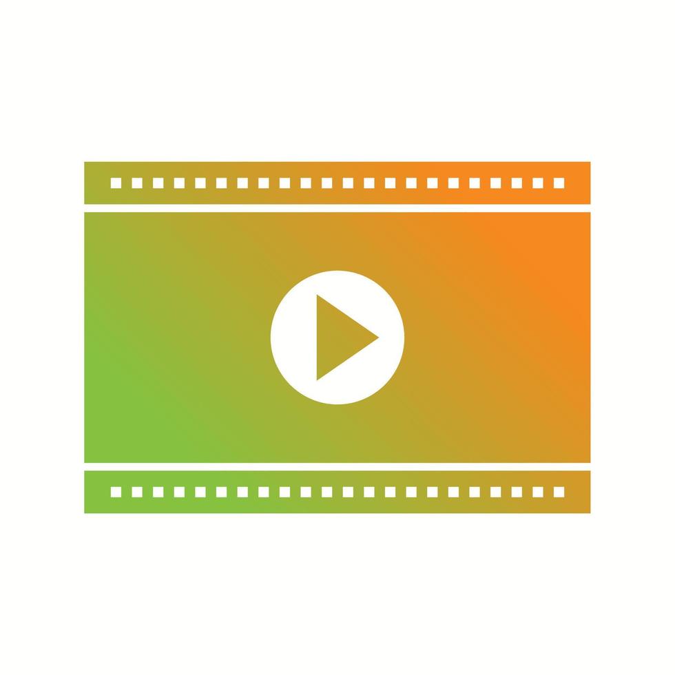 Unique Video Player Vector Glyph Icon