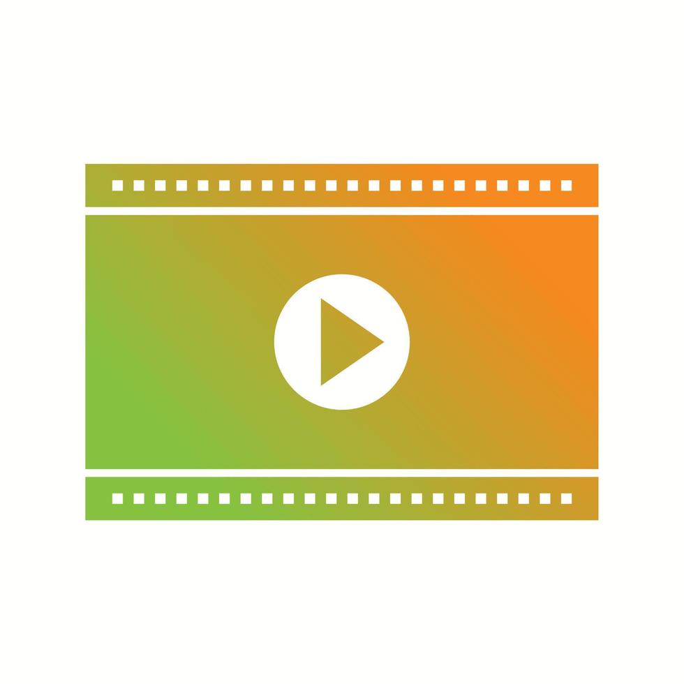 Unique Video Player Vector Glyph Icon