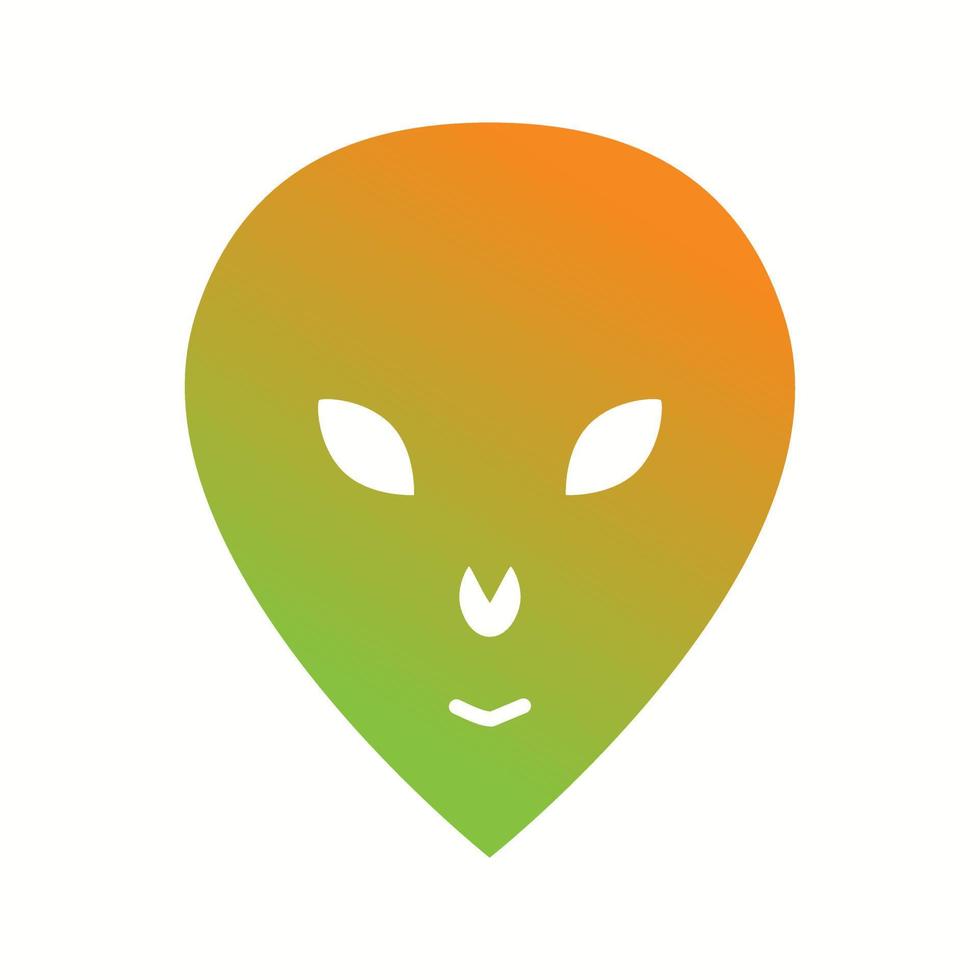 icono de glifo de vector de cara alienígena único