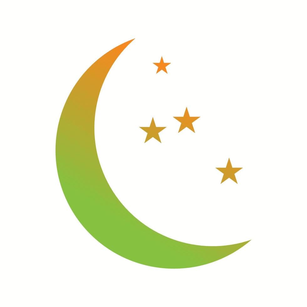 Unique Moon And Stars Vector Glyph Icon