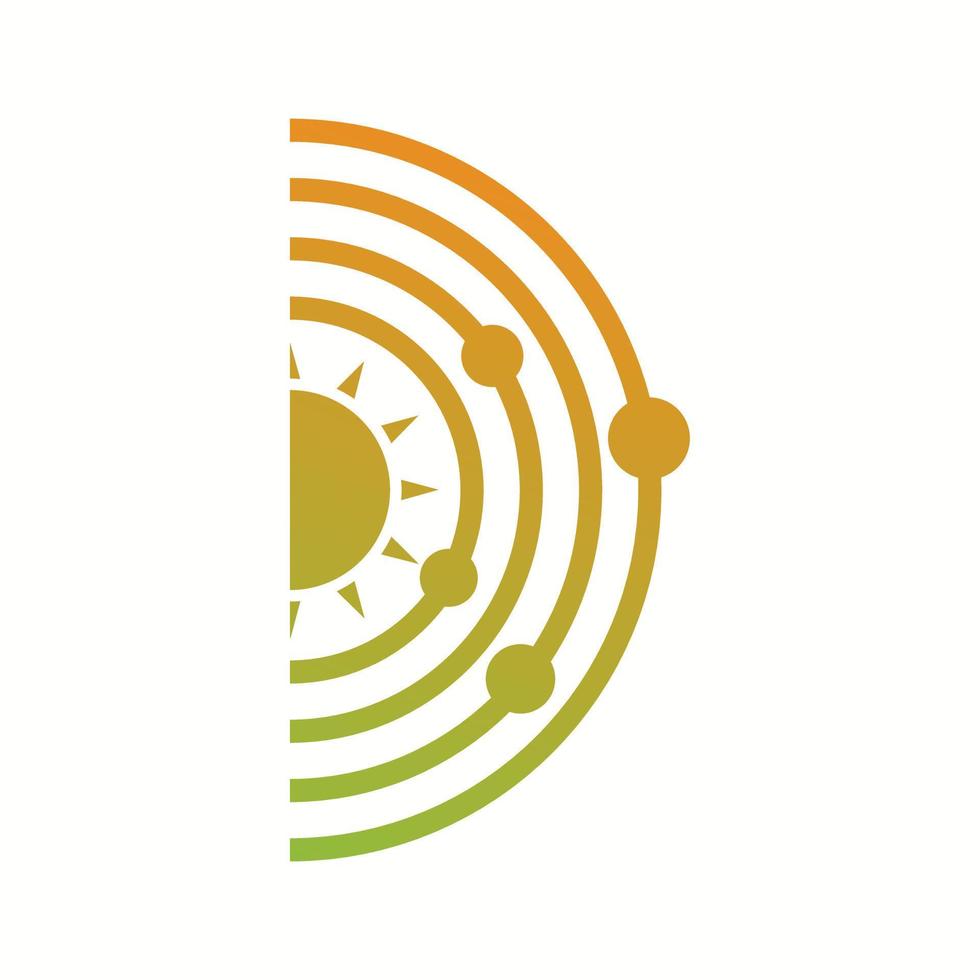 Unique Solar System Vector Glyph Icon