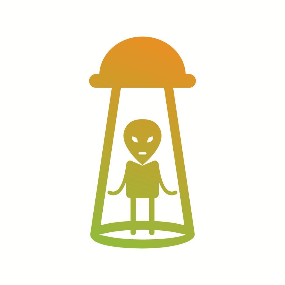 Unique Alien Abduction Vector Glyph Icon