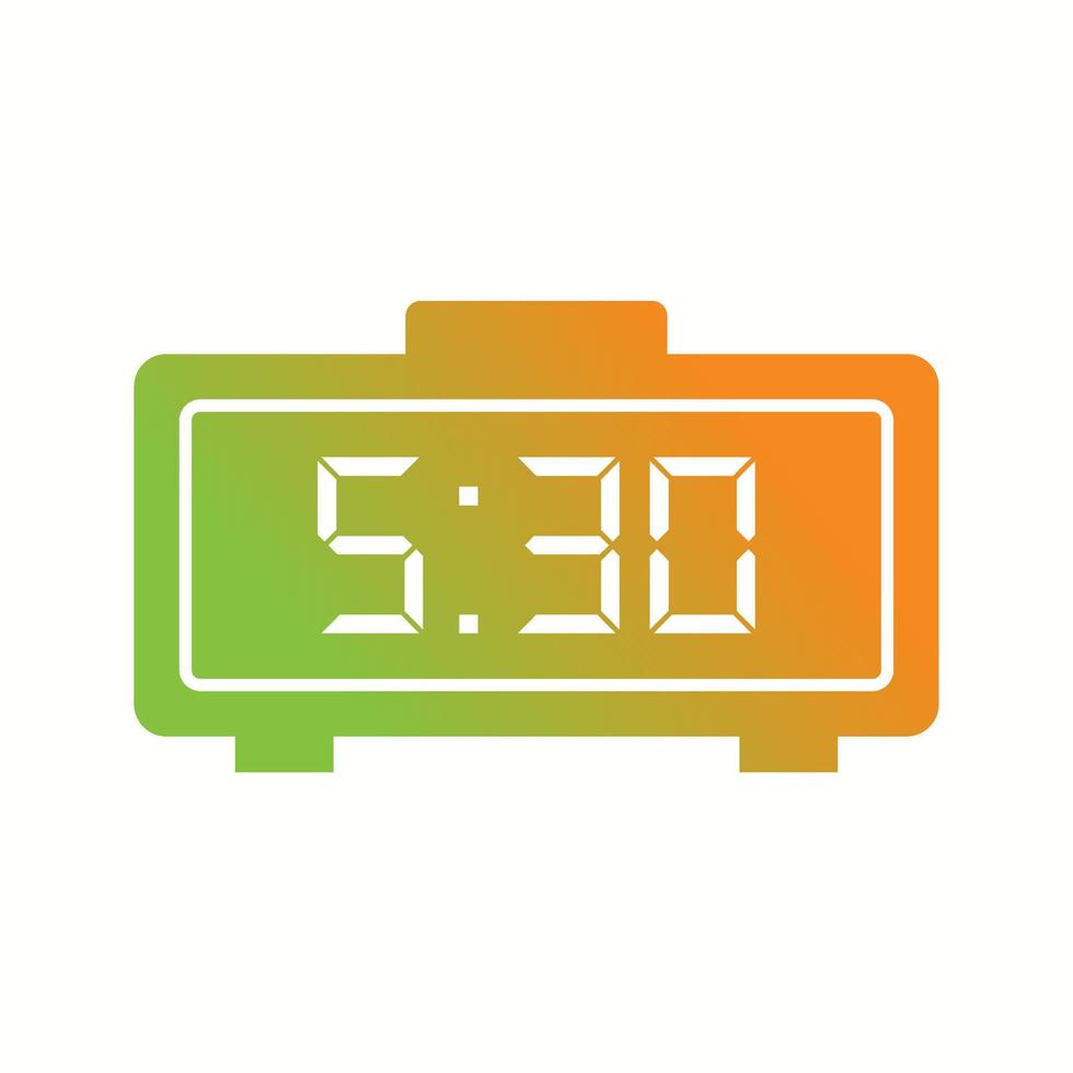 Unique Digital Clock Glyph Vector Icon