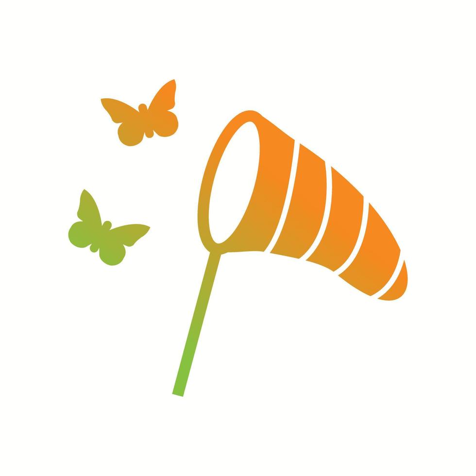 Unique Catching Butterflies Glyph Vector Icon