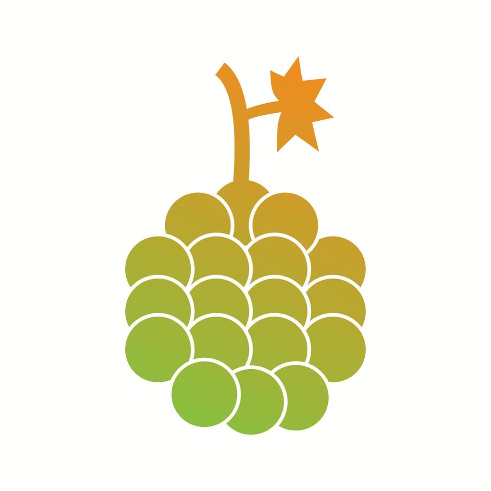 icono de glifo de vector de uvas único