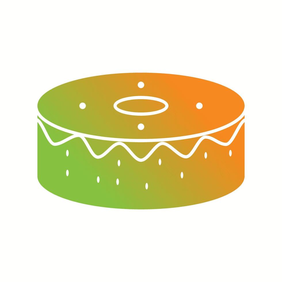 Unique Birthday Cake Vector Glyph Icon
