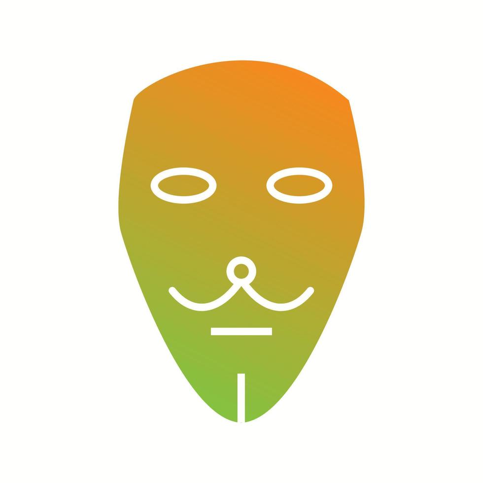 Unique Two Masks Vector Glyph Icon