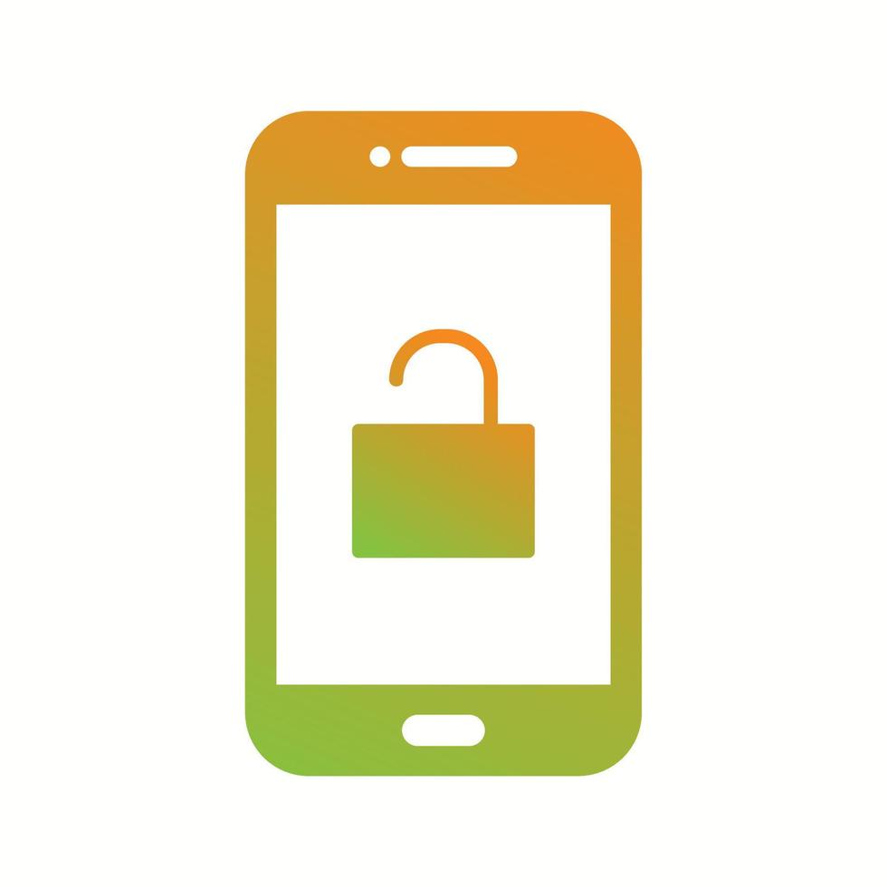 Unique Unlocked Phone Vector Glyph Icon