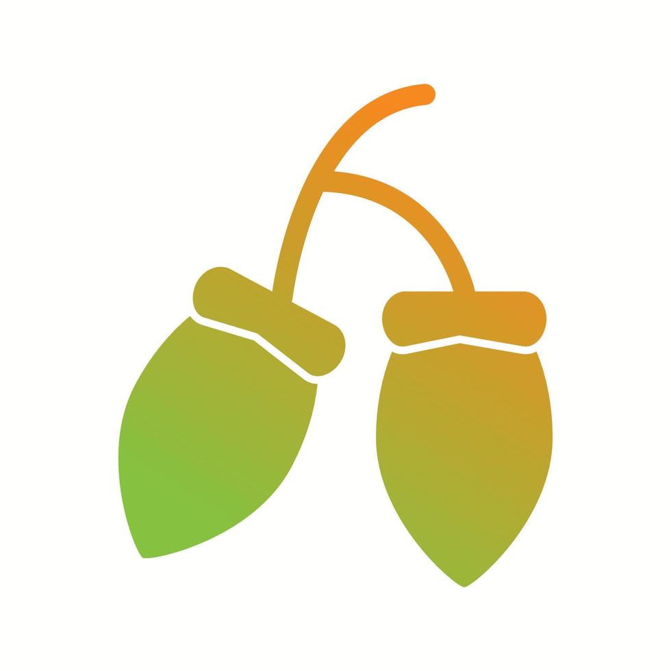 Unique Acorns Vector Glyph Icon