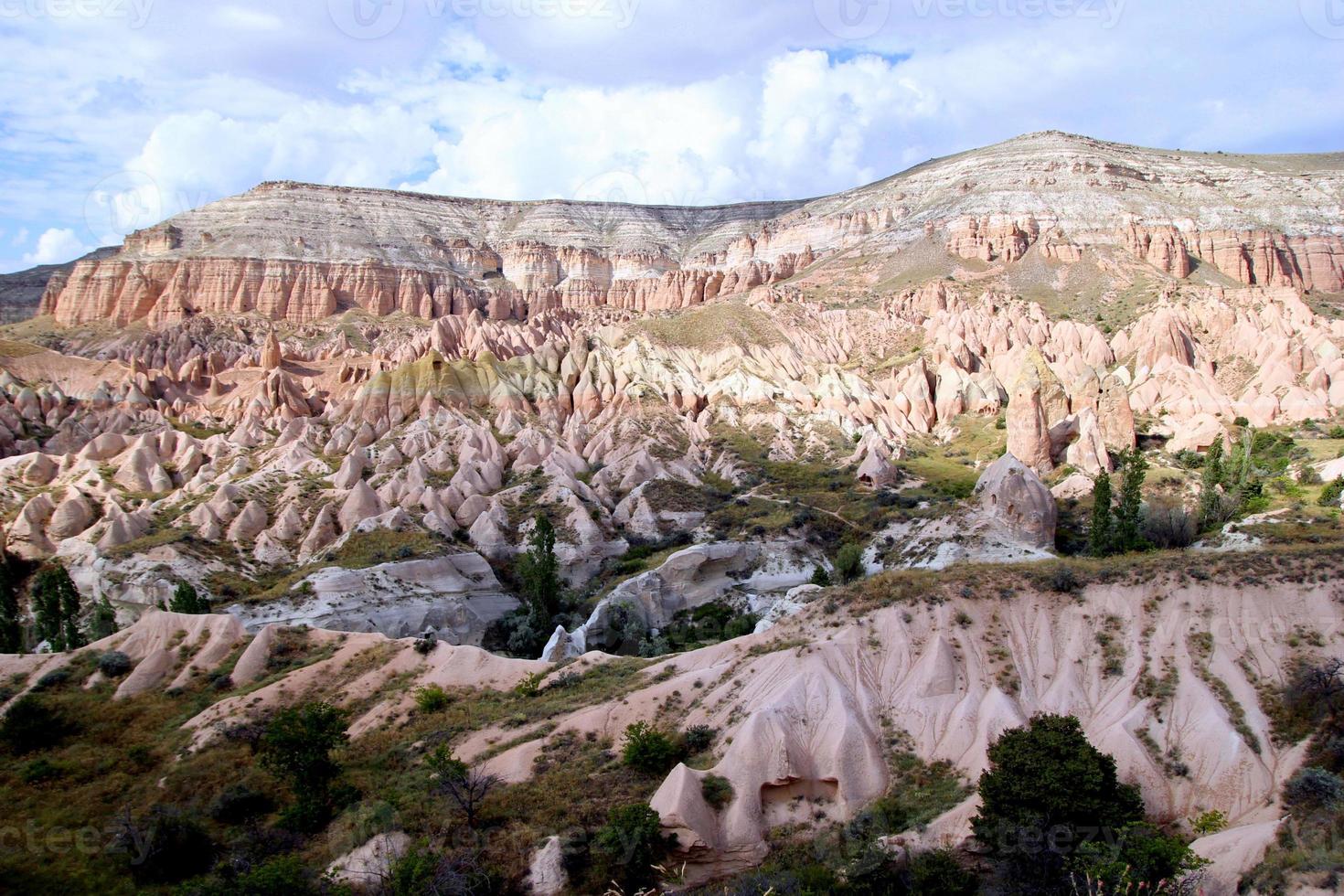 Travel to Goreme, Cappadocia, Turkey. The view on the valley in the mountains. photo