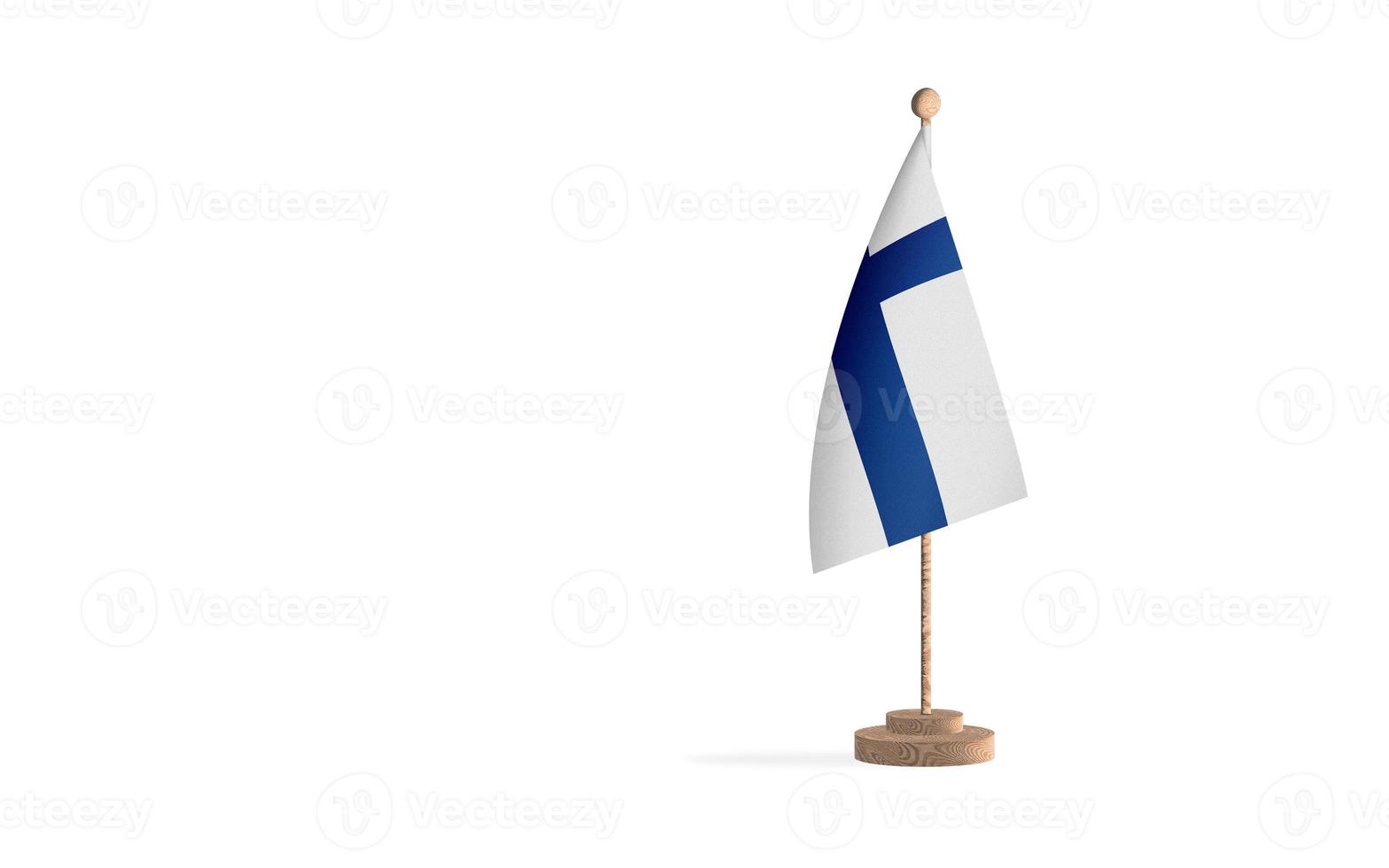 Finland flagpole with white space background image photo