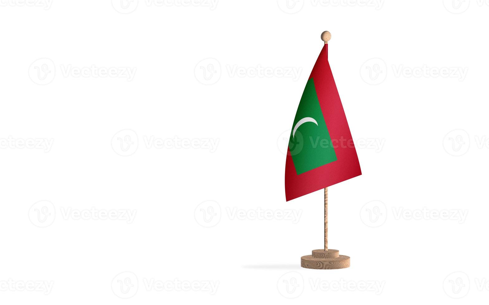 Maldives flagpole with white space background image photo