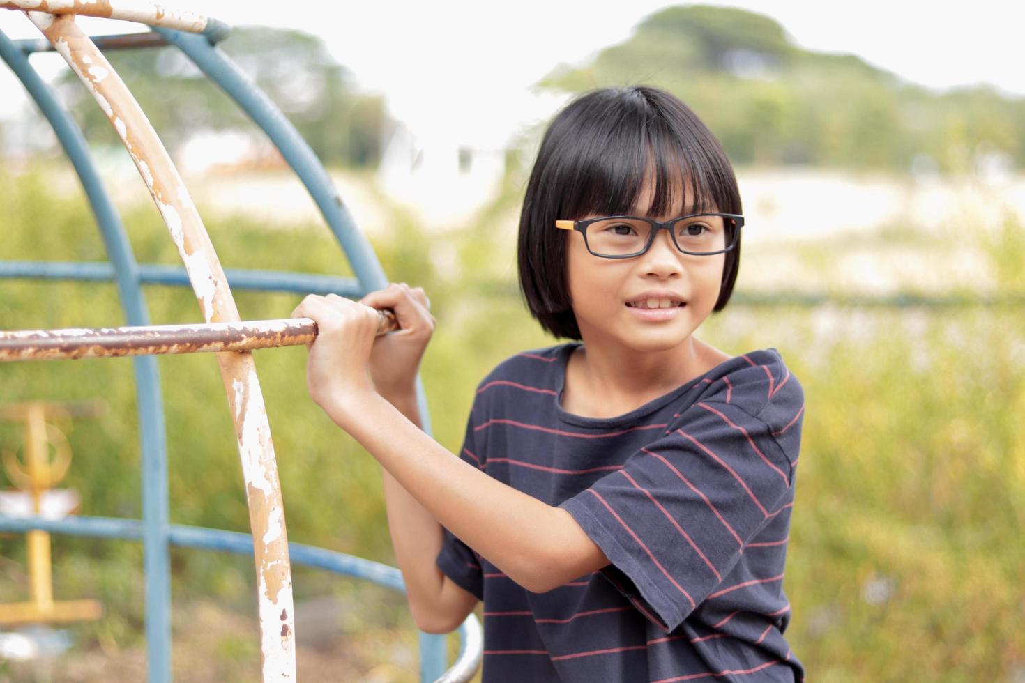 Portrait of child wearing eyeglasses photo