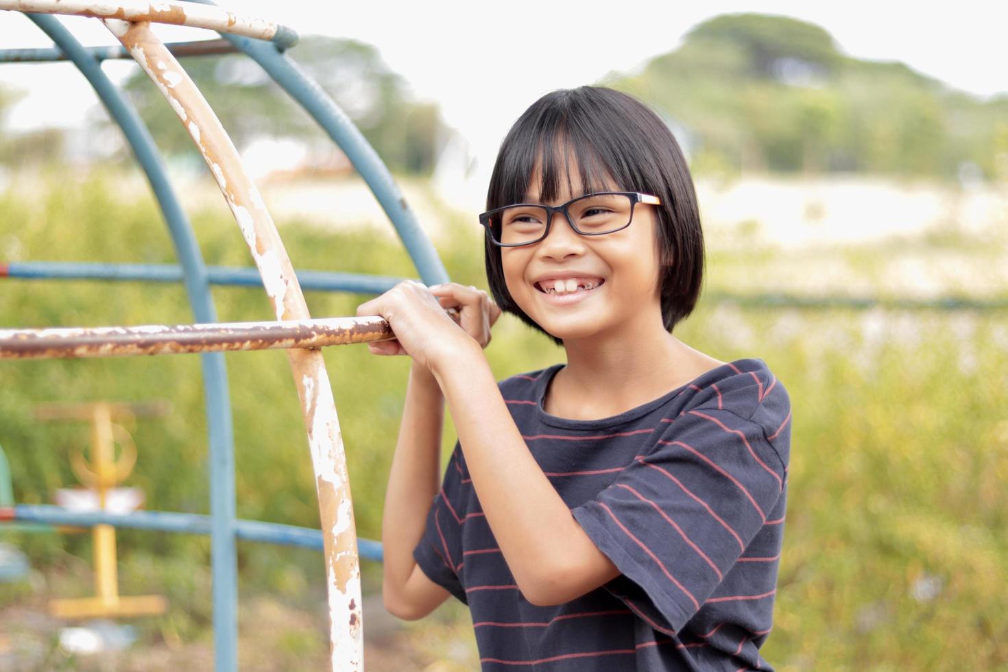 Happiness child wearing eyeglasses photo