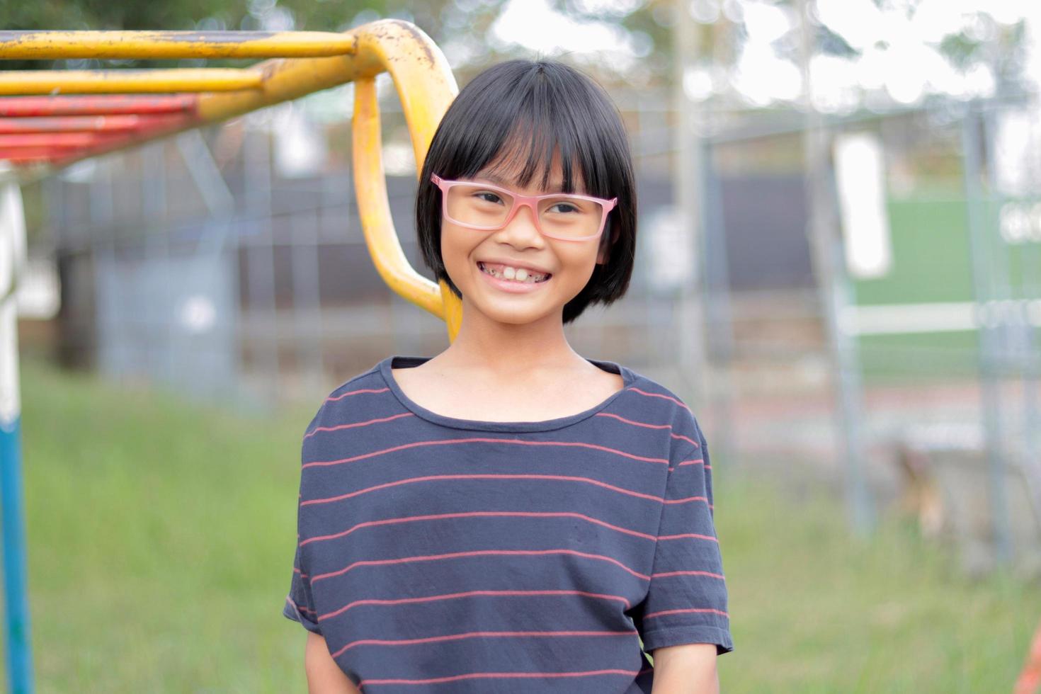 Happiness child wearing eyeglasses photo