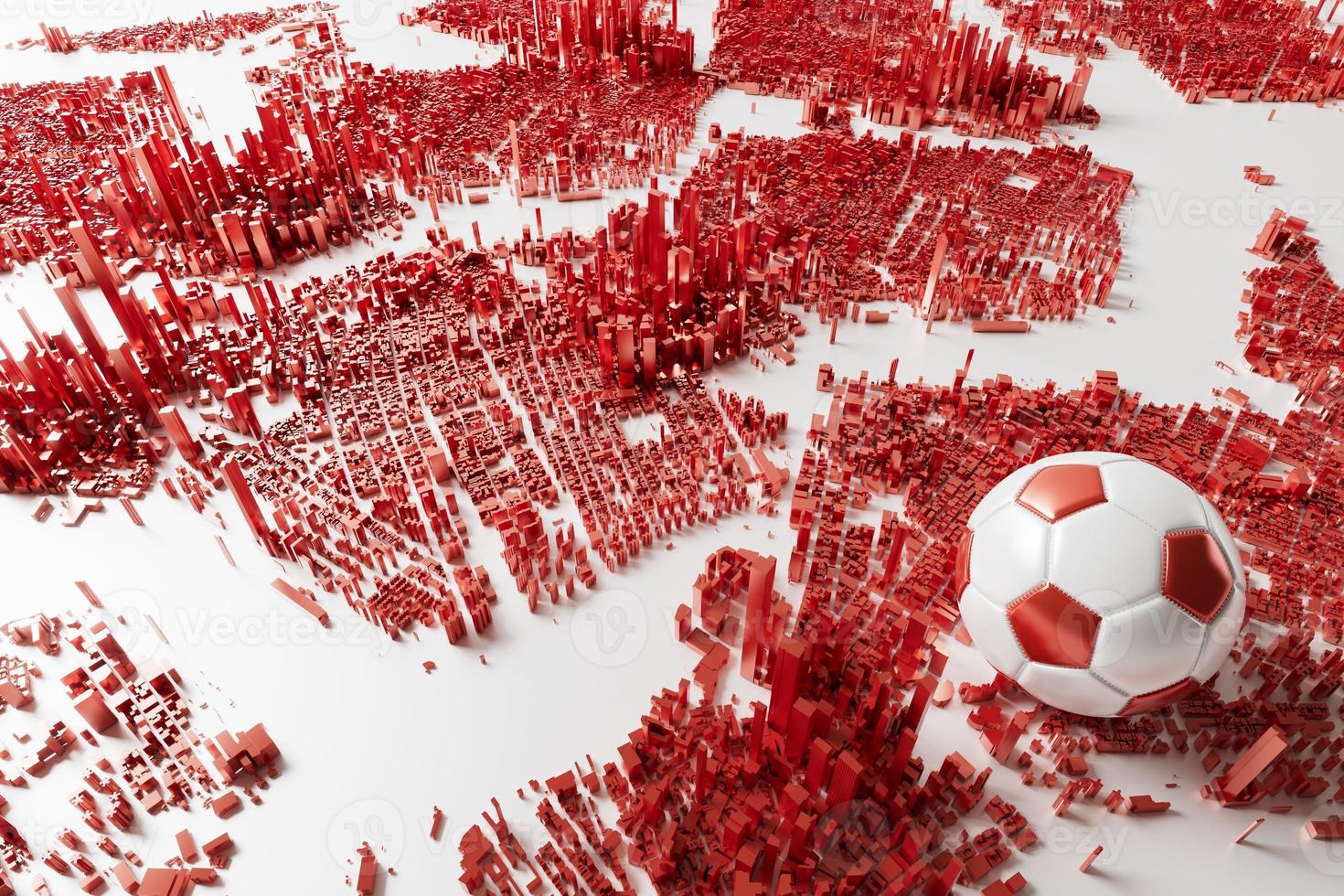 3d football object design. realistic rendering. abstract futuristic background. 3d illustration. motion geometry concept. sport competition graphic. tournament game bet content. soccer ball element. photo