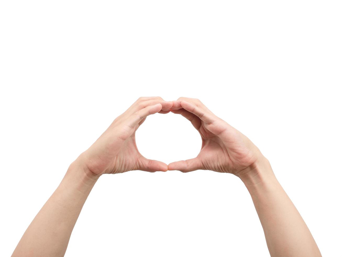 Man hand gesture circle hands white isolated photo