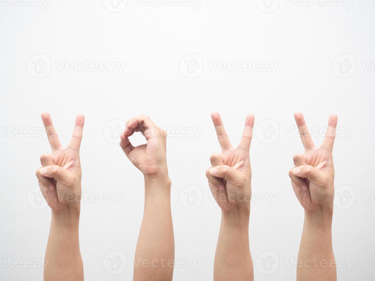 Hand showing 2022 isolated white photo