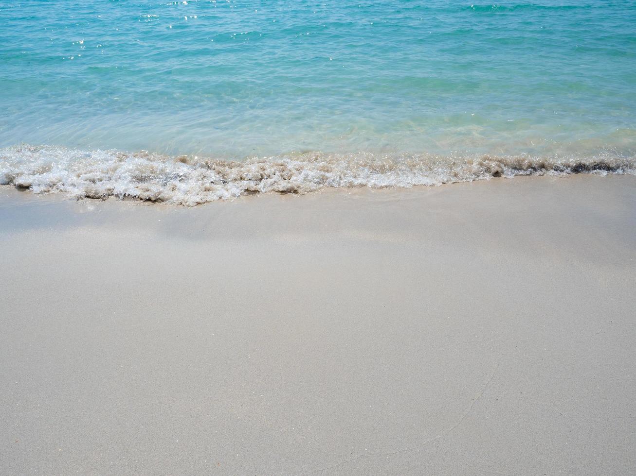 Wave of ocean on the beach copy space,Blue ocean beautiful nature photo