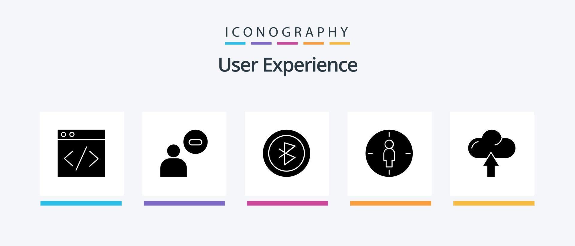 User Experience Glyph 5 Icon Pack Including target. male . less. man . signal. Creative Icons Design vector