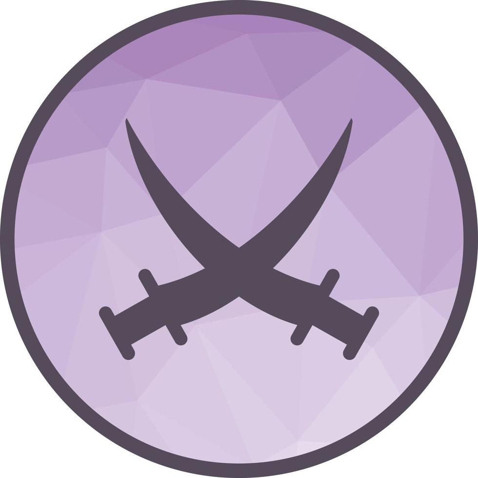 Two Swords Low Poly Background Icon vector