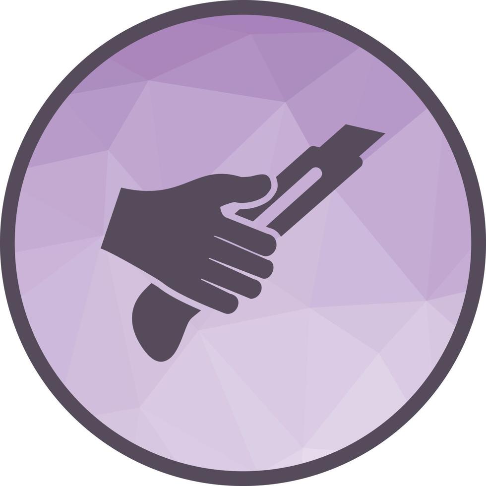 Holding Paper Cutter Low Poly Background Icon vector