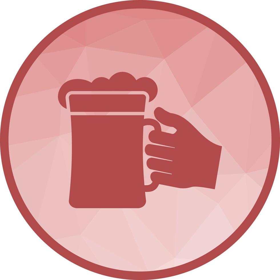 Holding Beer Glass Low Poly Background Icon vector