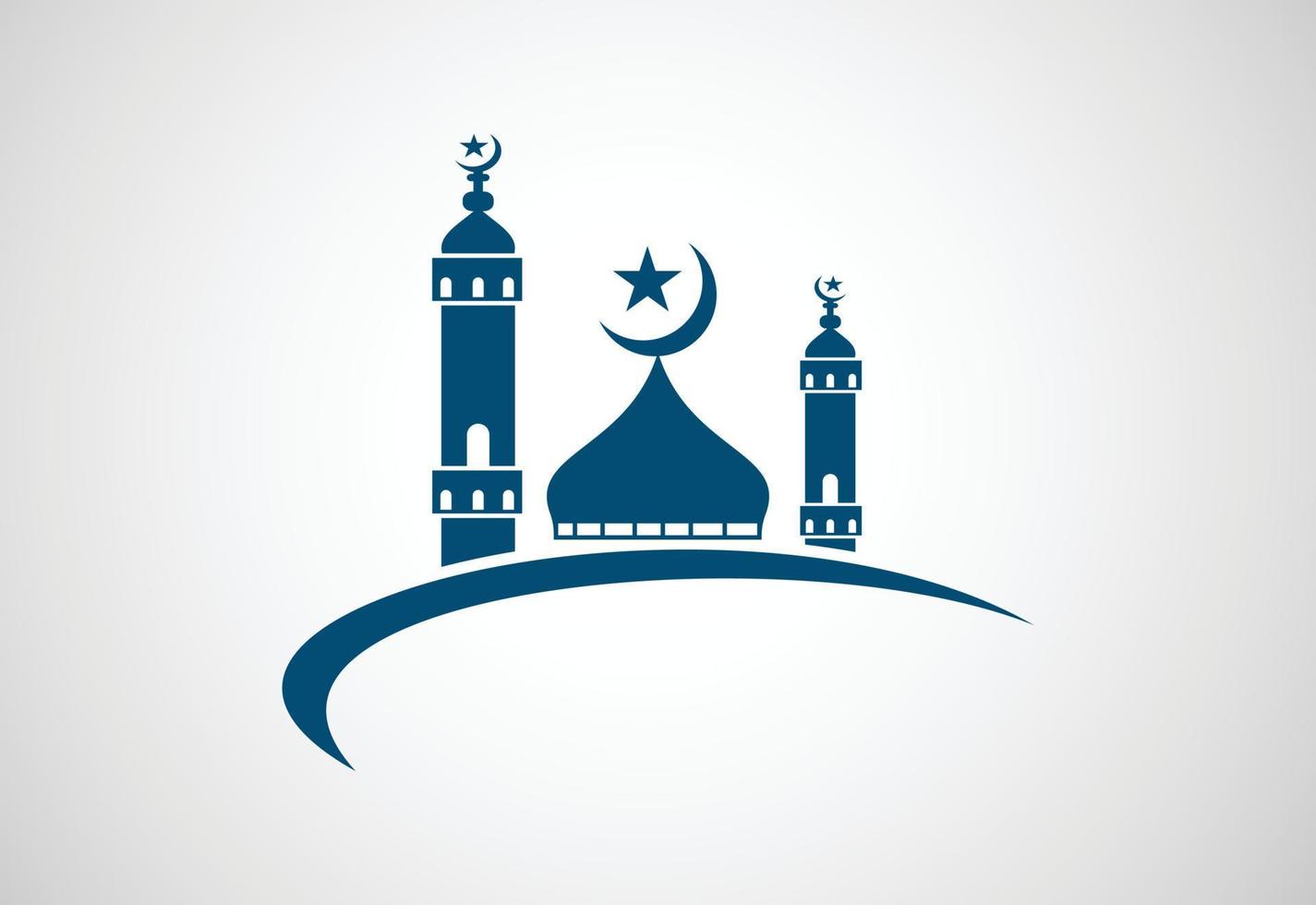 Mosque logo design, Islamic logo template, Vector illustration.