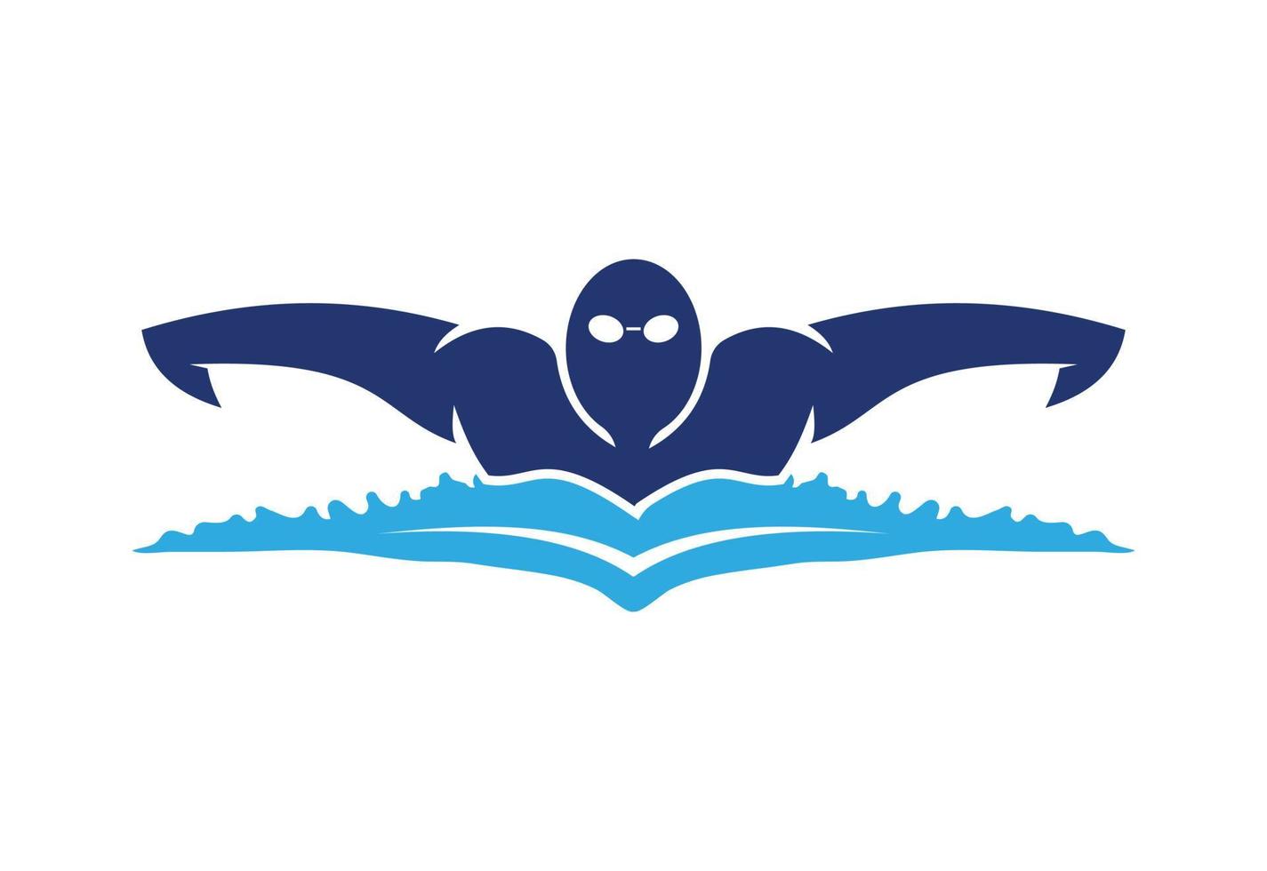 Creative swimming logo design, Vector illustration