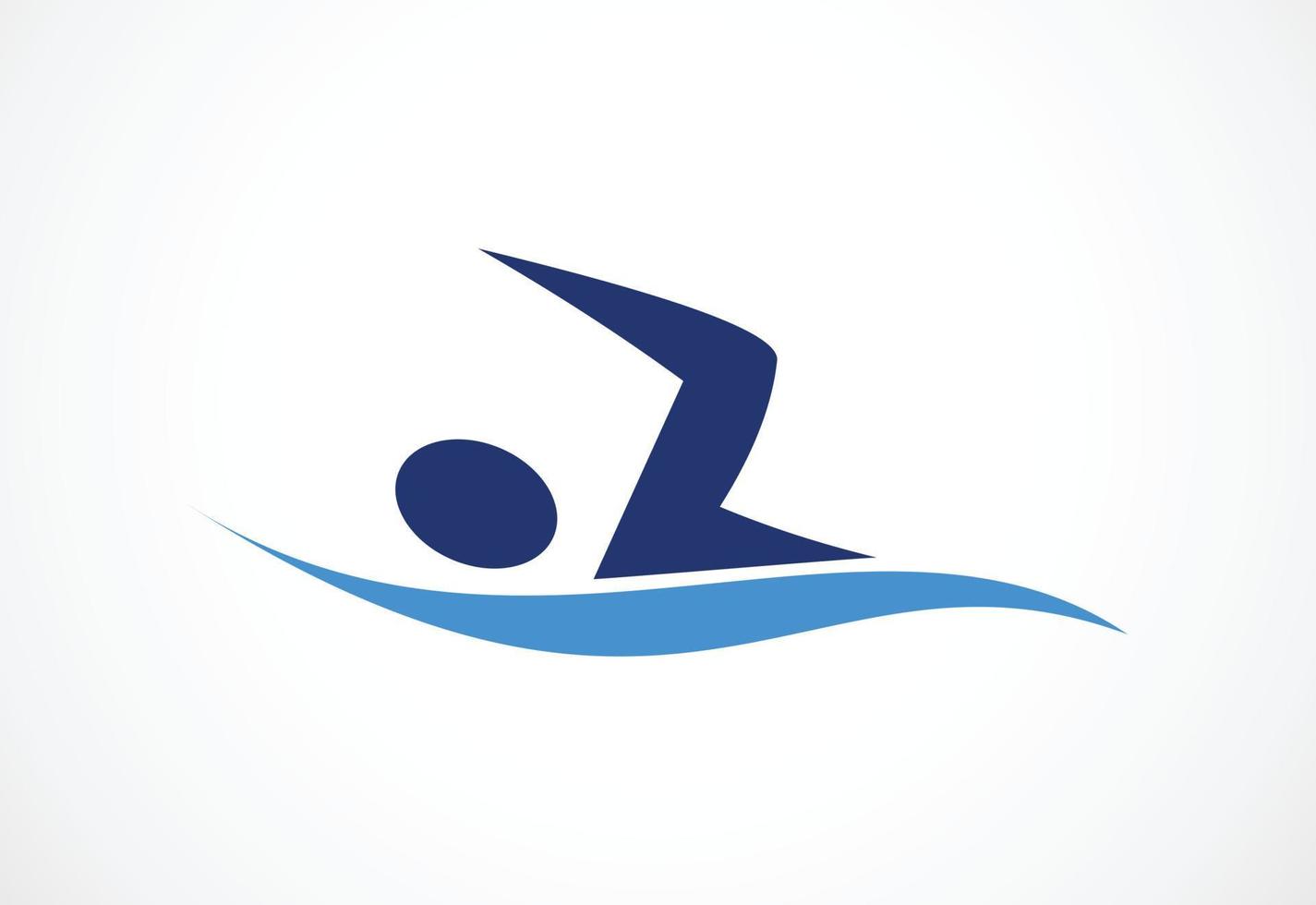 Creative swimming logo design, Vector illustration