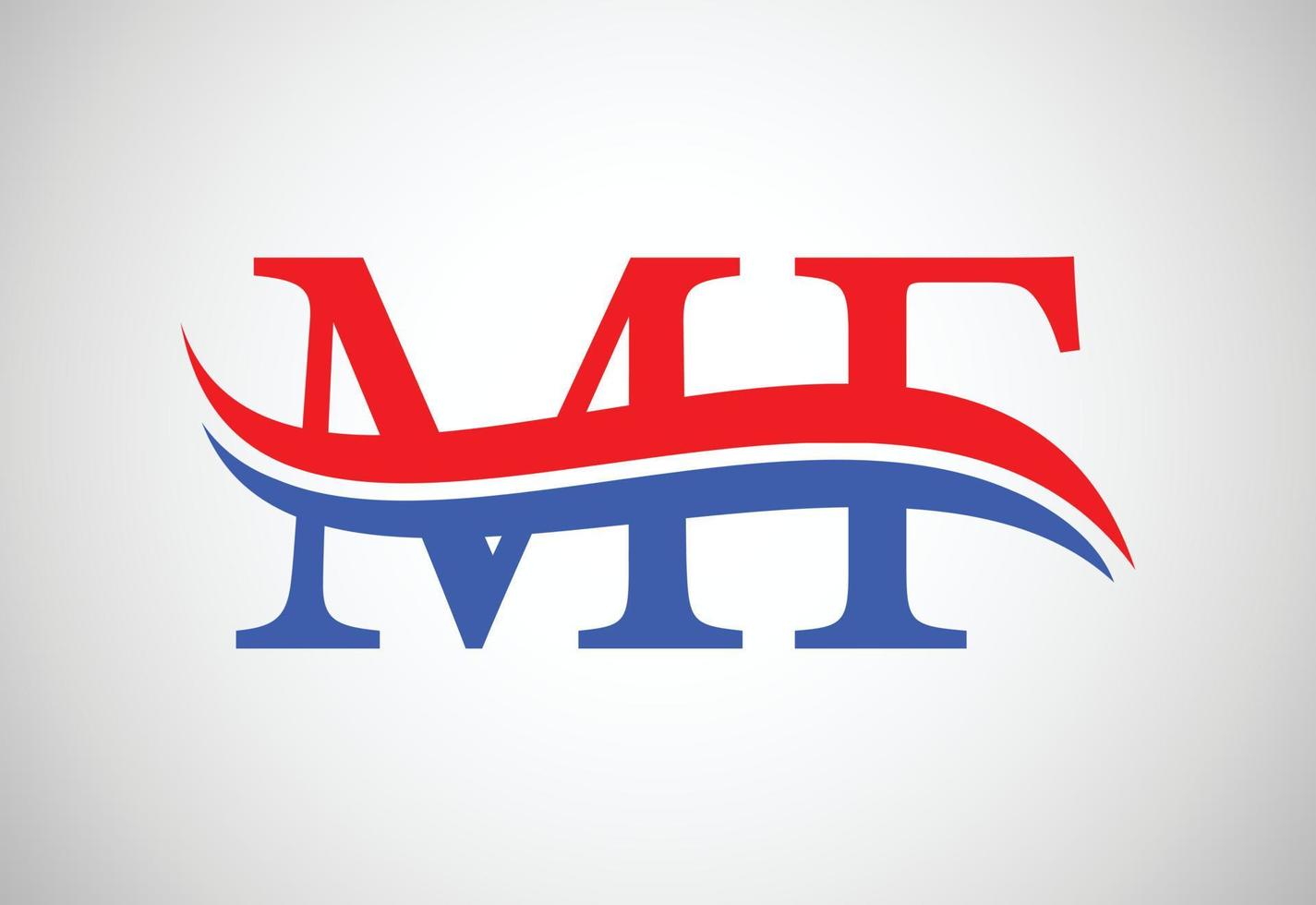 diseño de logotipo de letra mf, con swoosh, concepto de diseño vectorial vector