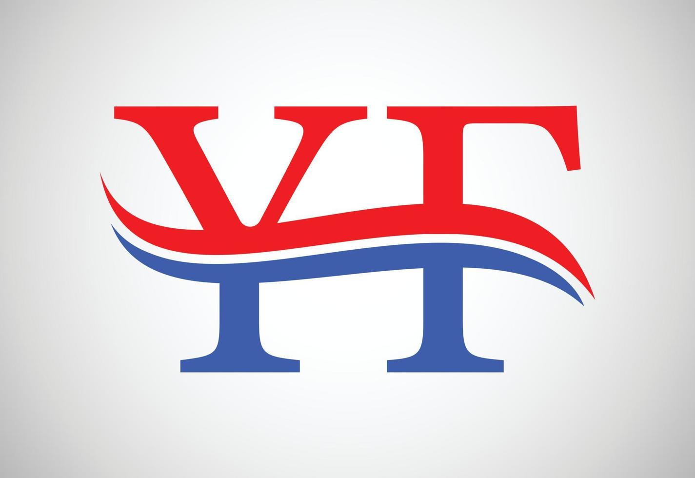 Y F letter logo design, with swoosh, Vector design concept