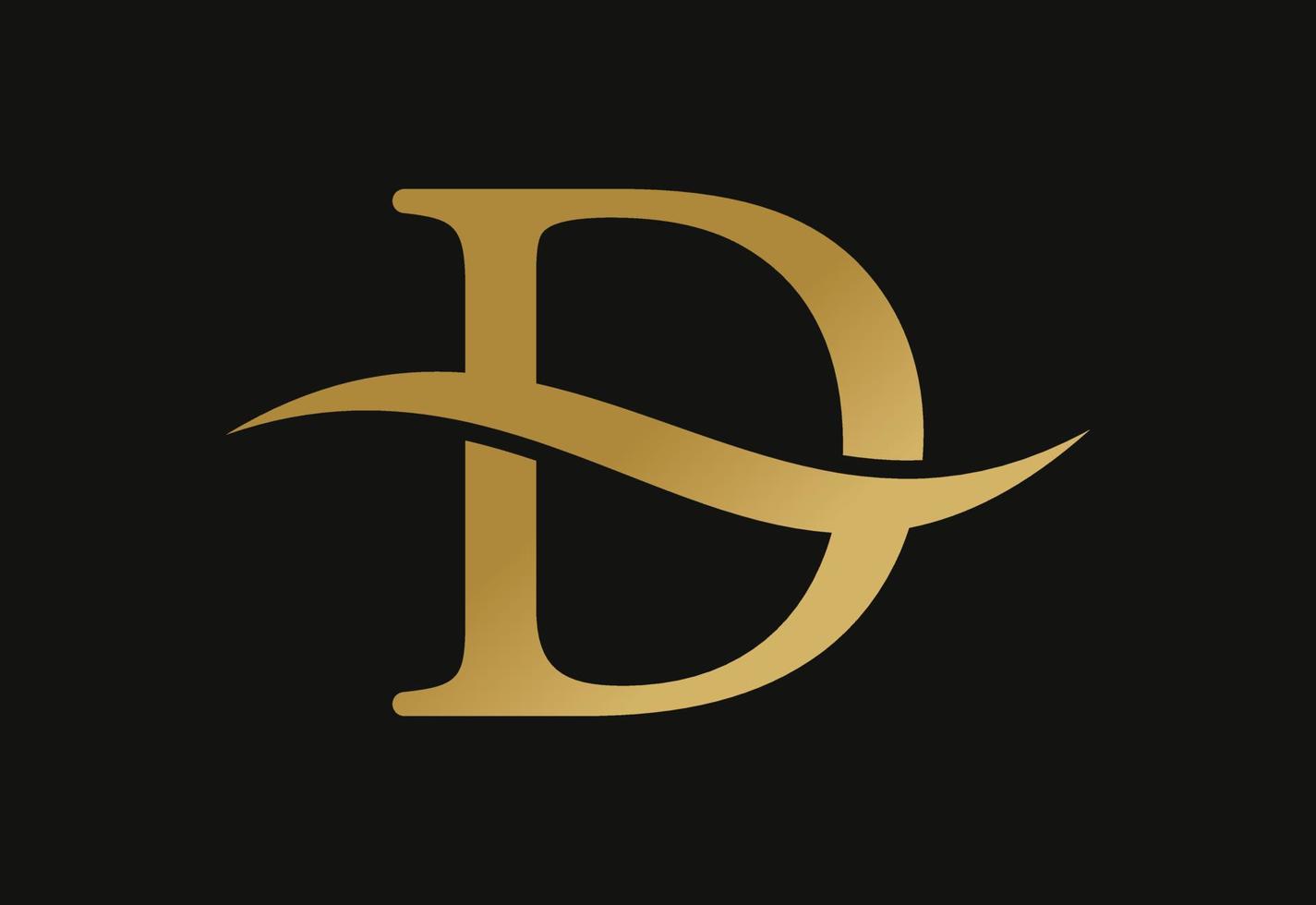diseño de logotipo de letra d, con swoosh, concepto de diseño vectorial vector