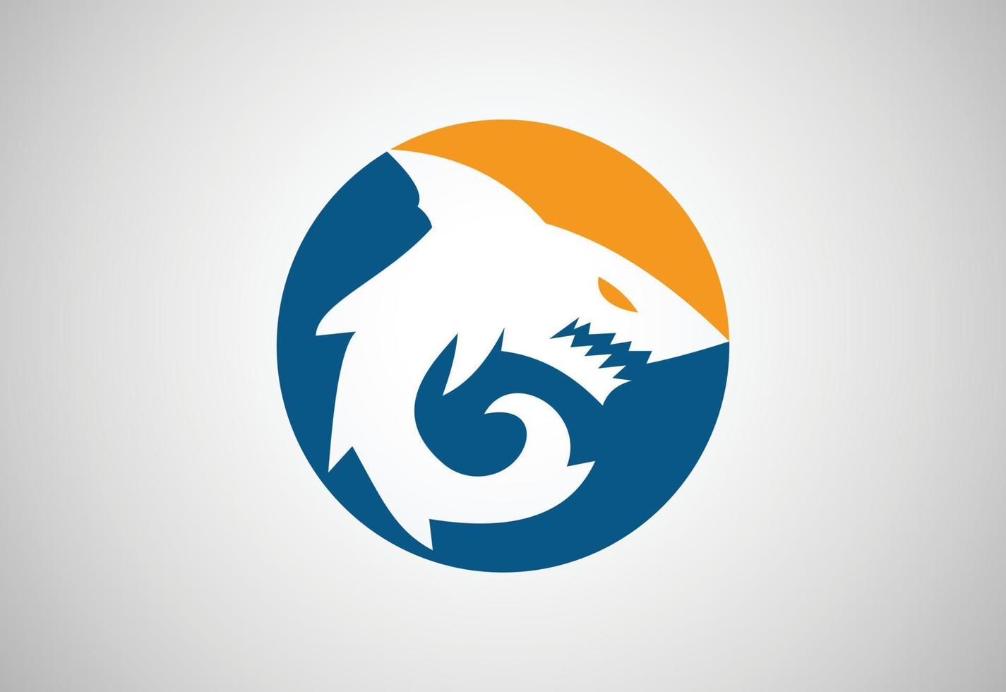 Stylised  fish Shark logo design, Vector illustration