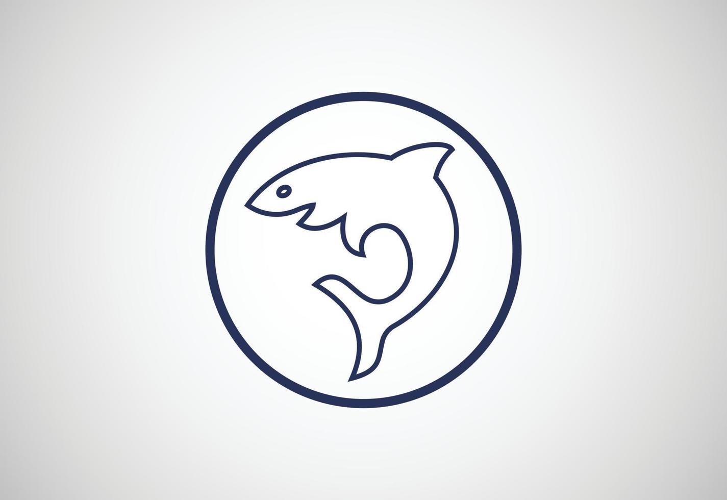 Stylised  fish Shark logo design, Vector illustration