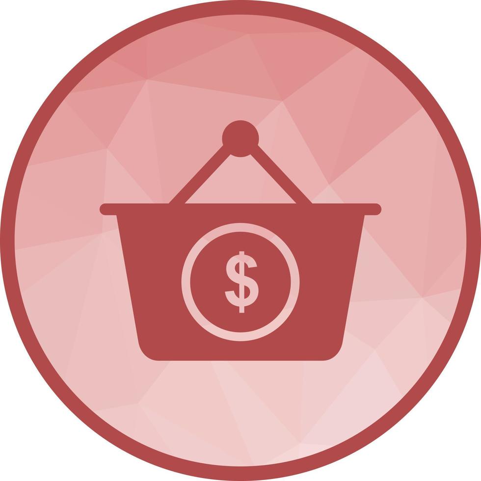 Dollar Basket Low Poly Background Icon vector