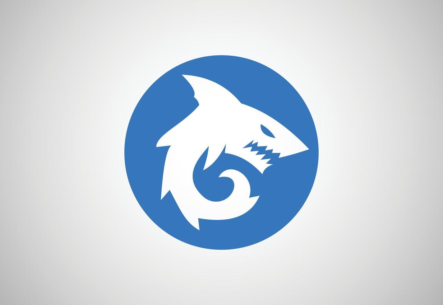 diseño de logotipo de tiburón pescado estilizado, ilustración vectorial vector