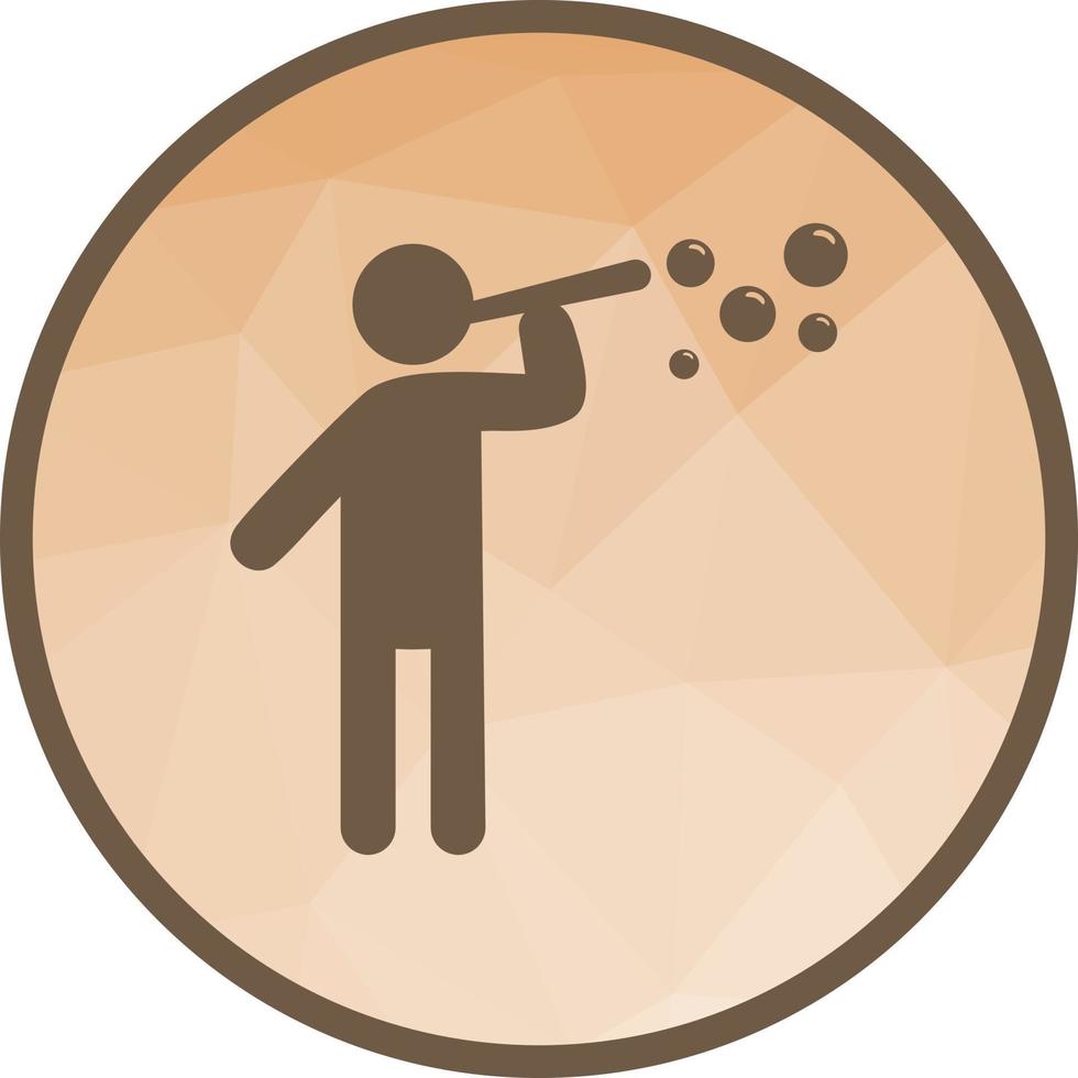 Man Making Soap Bubbles Low Poly Background Icon vector