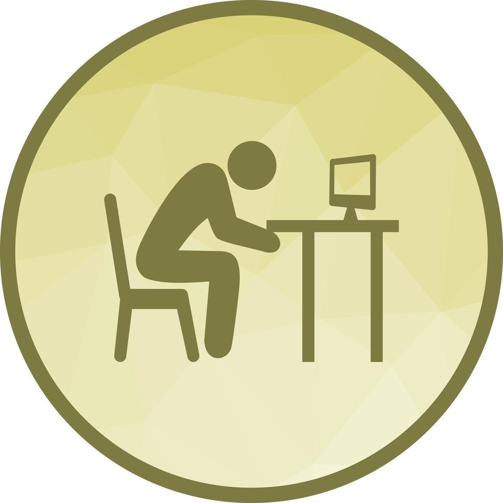 Sleepy Worker Low Poly Background Icon vector