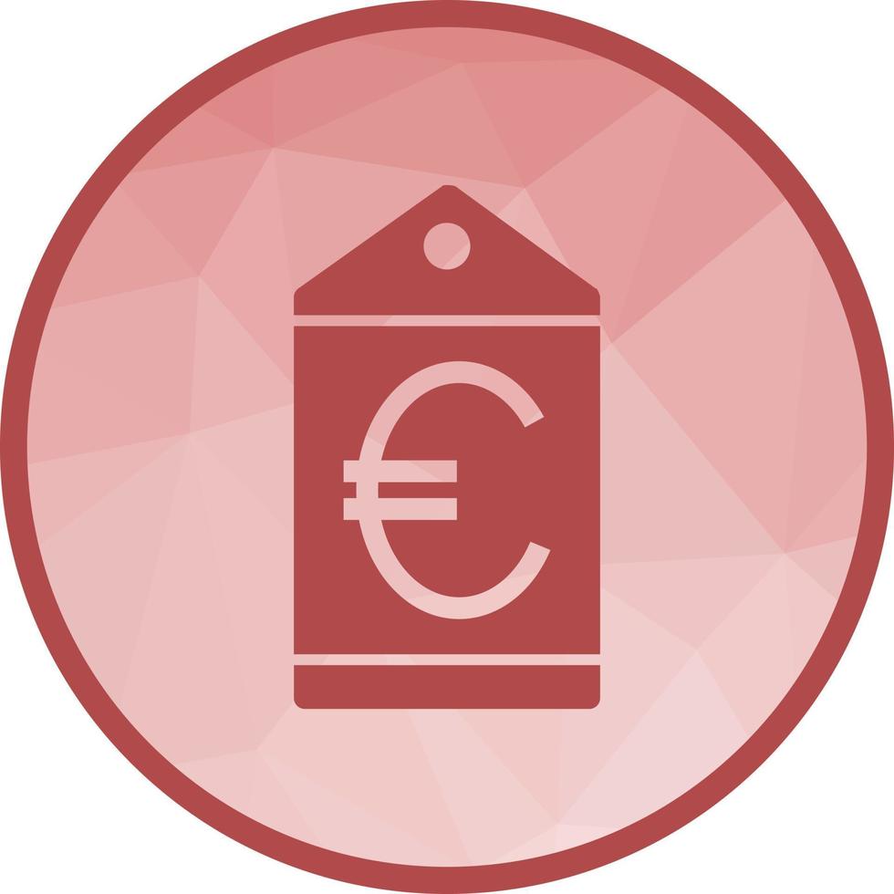 Euro Tag Low Poly Background Icon vector