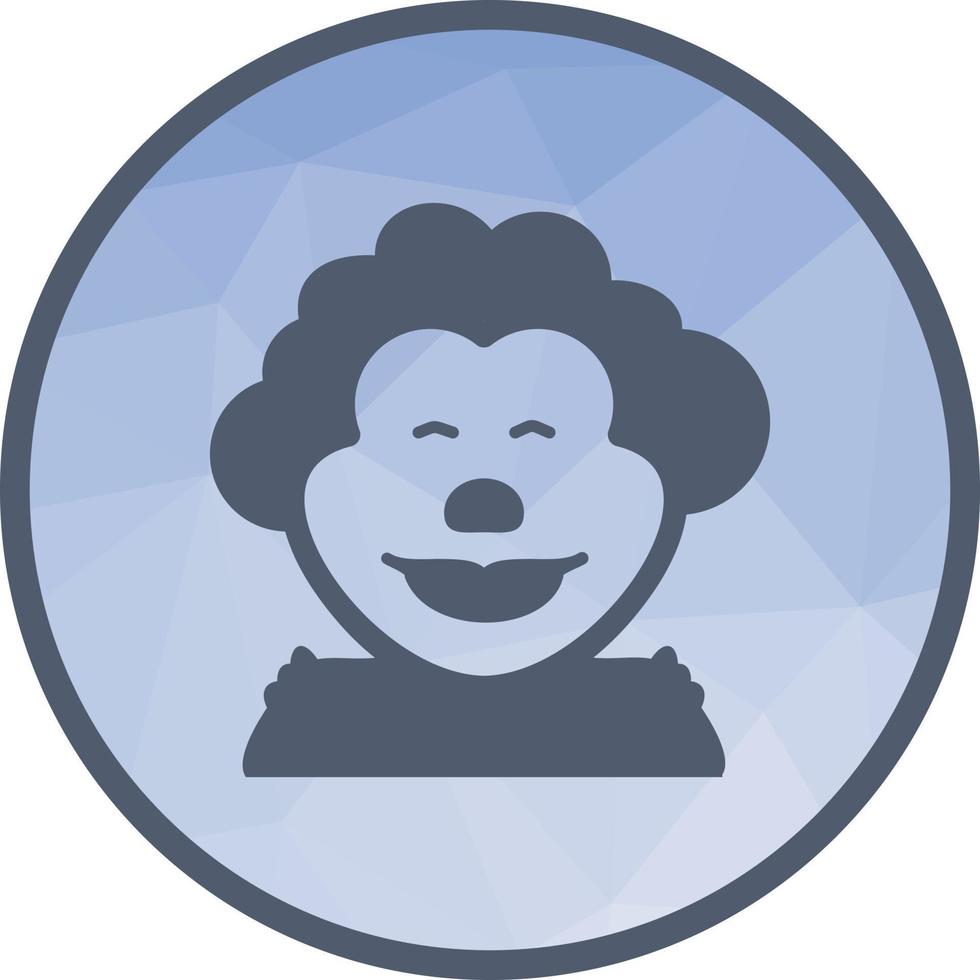 payaso icono de fondo de baja poli vector