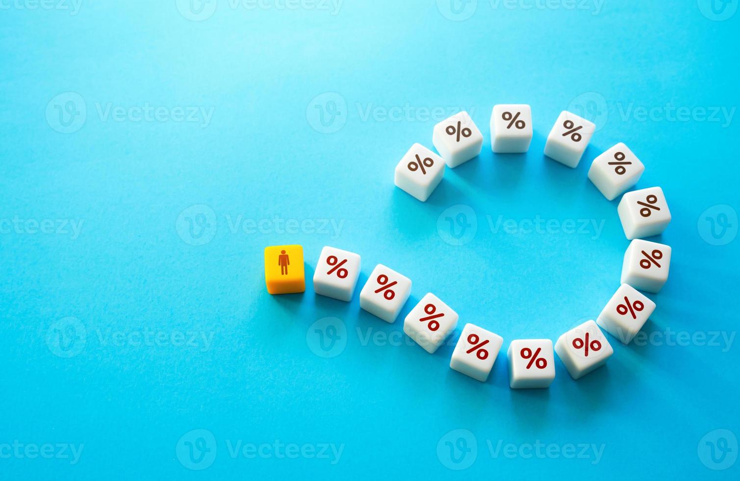 A person carries a debt burden. Difficulty in paying bills. Problematic credit line with payment delays. Financial difficulties, uncontrolled growth of new debts. photo