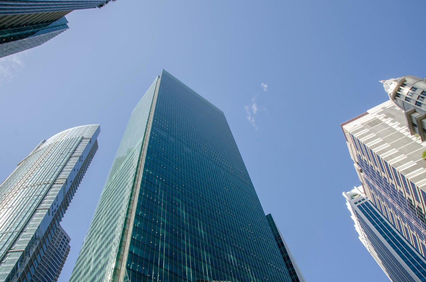 transparent glass wall of office Modern building photo