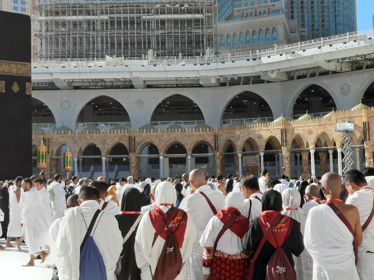 Mecca, Saudi Arabia, Dec 2022 - Pilgrims from other countries are busy praying near the Kaaba in Masjid al-Haram in Mecca. photo