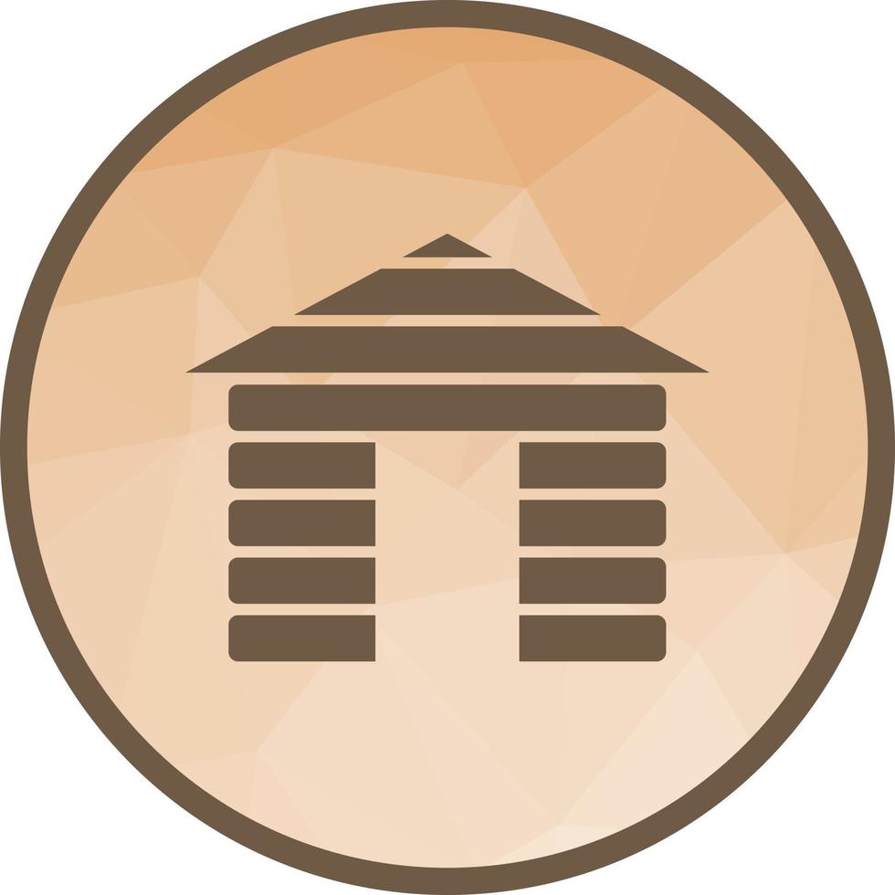 Wood Cabin Low Poly Background Icon vector