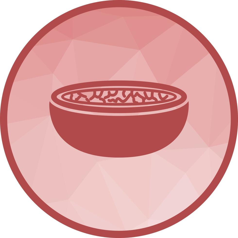 icono de fondo de baja poli de sopa de pan vector