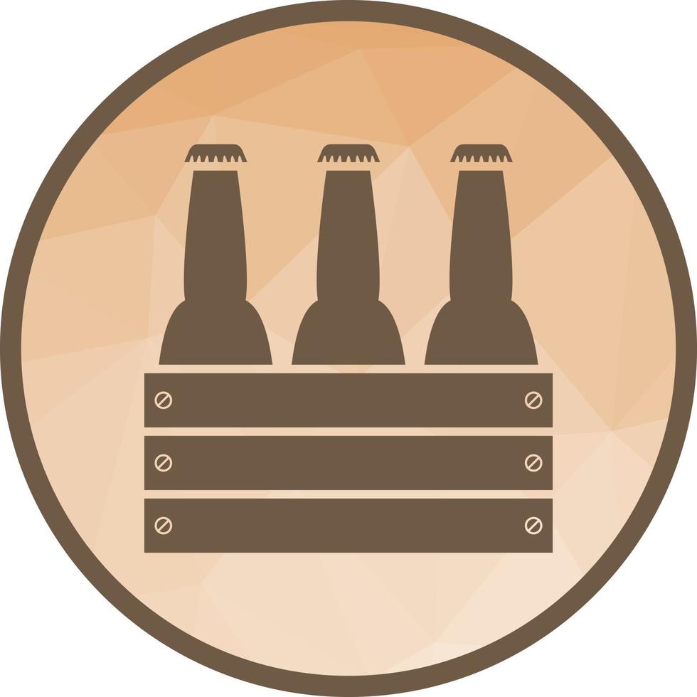 botellas de cerveza icono de fondo de baja poli vector