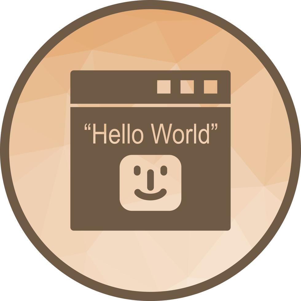 Hello World Program Low Poly Background Icon vector